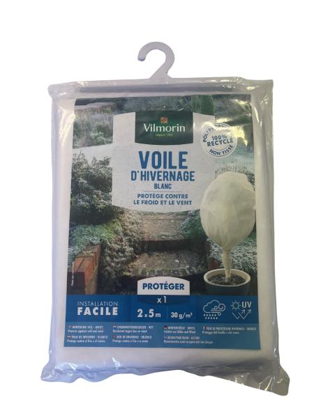 Croissance et protection des végétaux - Voile d'hivernage - 2 m x 5 m - Blanc - PACKAGING_RECTO